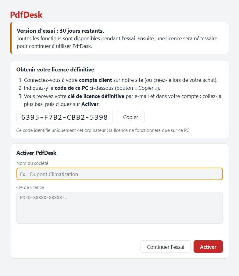 PdfDesk — Licence